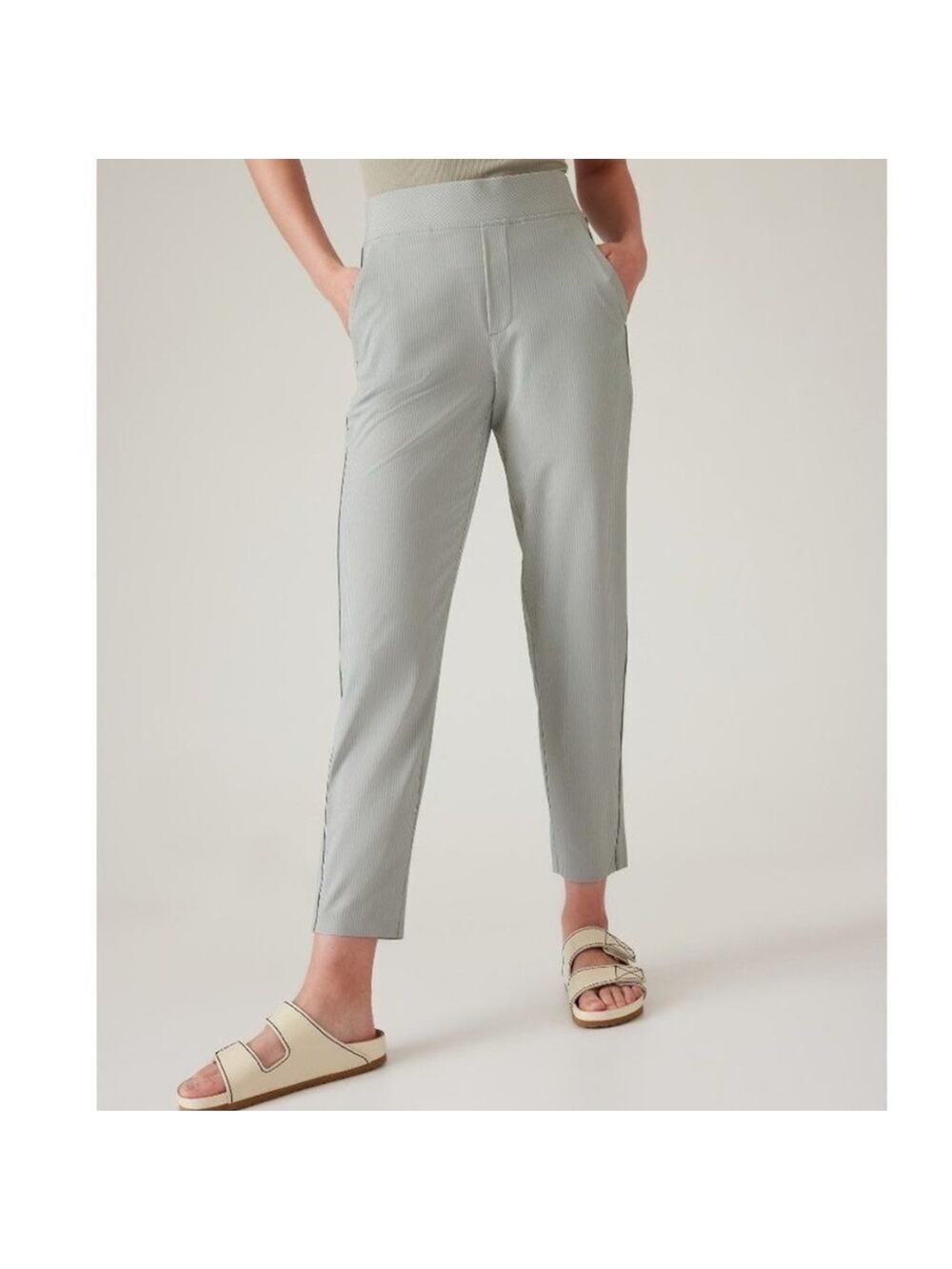 NWT Athleta Brooklyn Textured Ankle Pant Green
City Stripe Pants Size 10